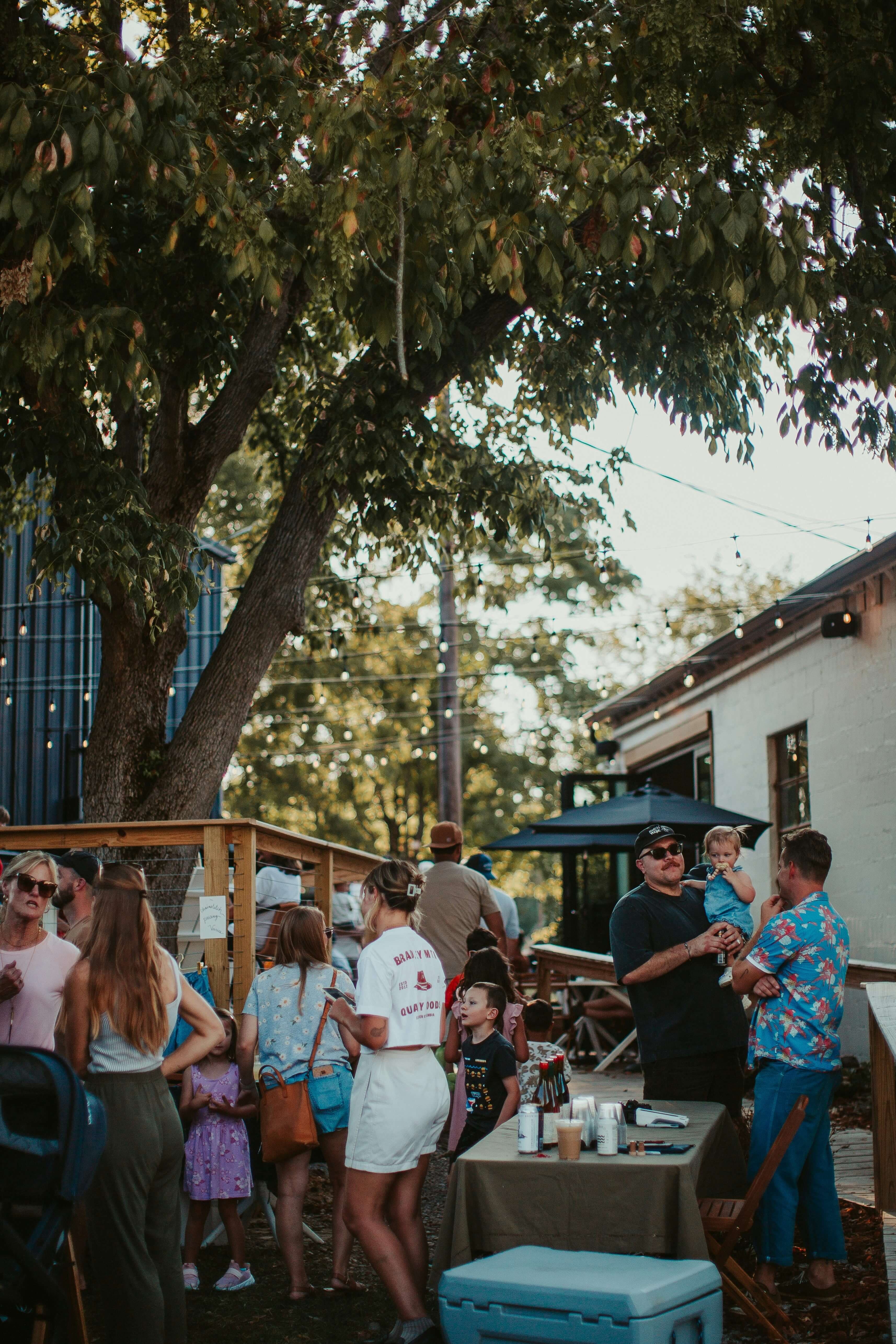 Neighbors participating in a community event